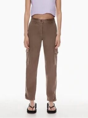 Aritzia Wilfred Free Modern Cargo Pant Taupe Brown High Rise Utility Pant 6